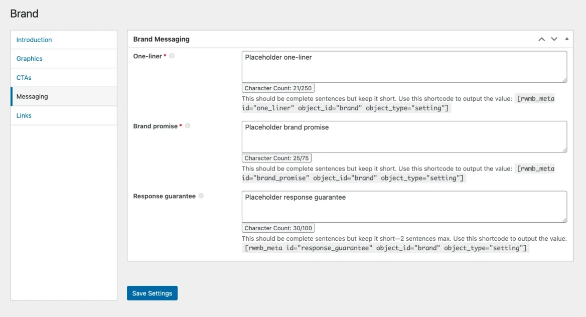 Meta Box settings page in action